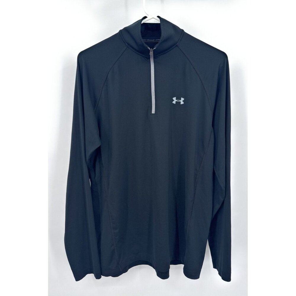 Under Armour Black Long Sleeve 1/4 Zip Pullover Shirt Size M‎ Loose